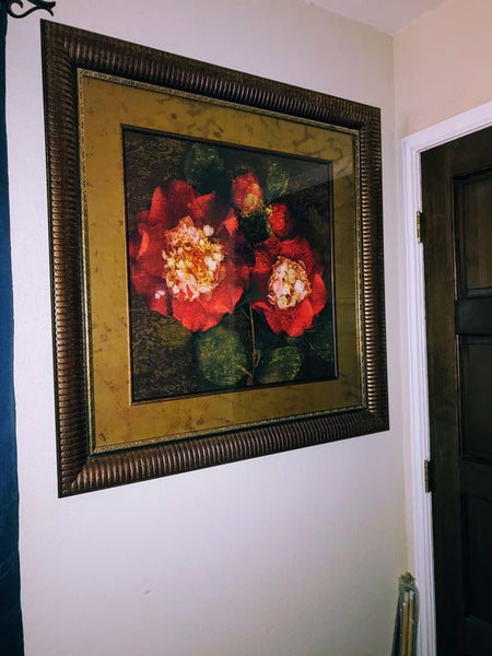 Red Camellias I and II Framed Art by John Seba