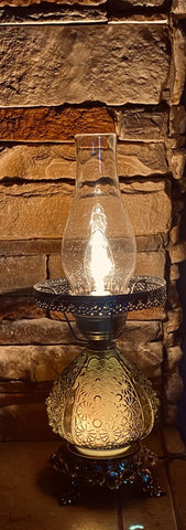 Vintage Green Glass Lamp