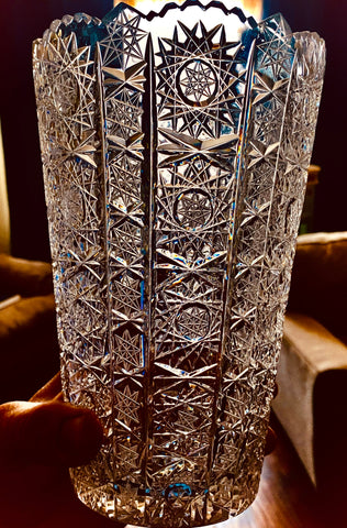 Vintage crystal flower vase