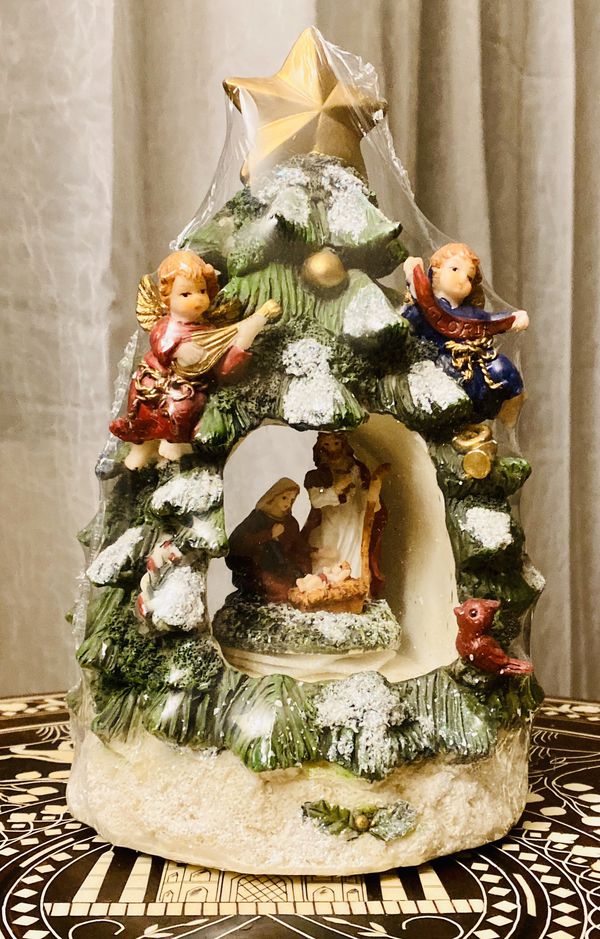 Musical Nativity Scene Christmas Tree Tabletop Figurine