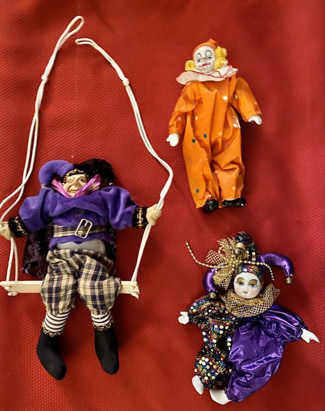 3x 12”-14” Vintage Porcelain Clown Dolls - Make Offer