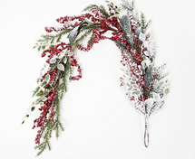 4' Flocked Berry and Greenery Garland