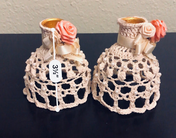Beautifully Handmade Crochet Candle Holders