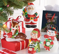 Mr. Christmas Set of 4 Lit Nostalgic Holiday Figures