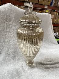 20" Huge Mercury Glass Apothecary Jar