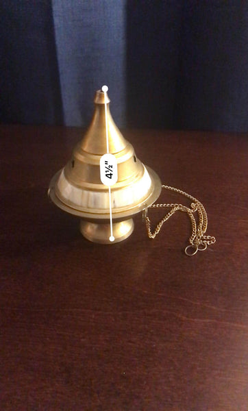 Incense Burner High Quality Finish w inlays and chain